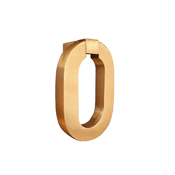 Alternate view of Oval Ring Hardware In Satin Brass, featuring brushed finish, brass, metal, and drop ring pull.