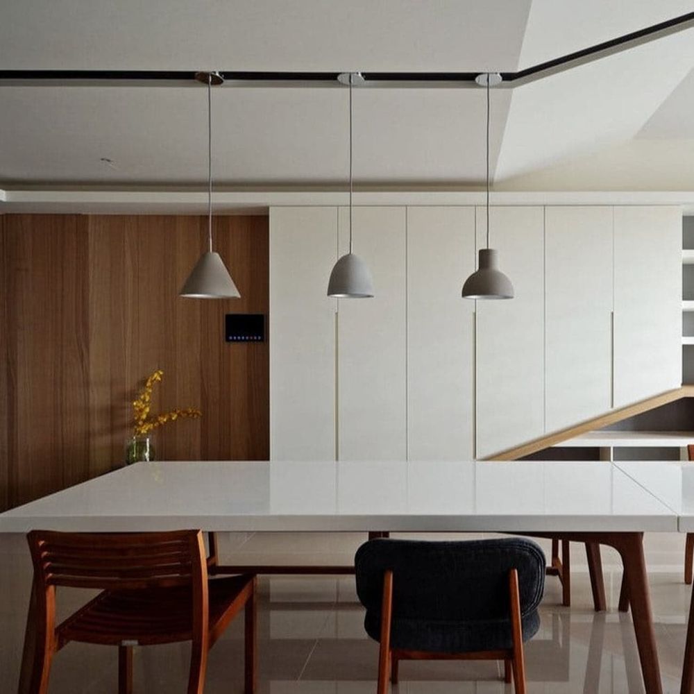 Alternate view of Castle Bell Pendant, featuring matte finish, concrete, metal, and ceiling-suspended pendant.
