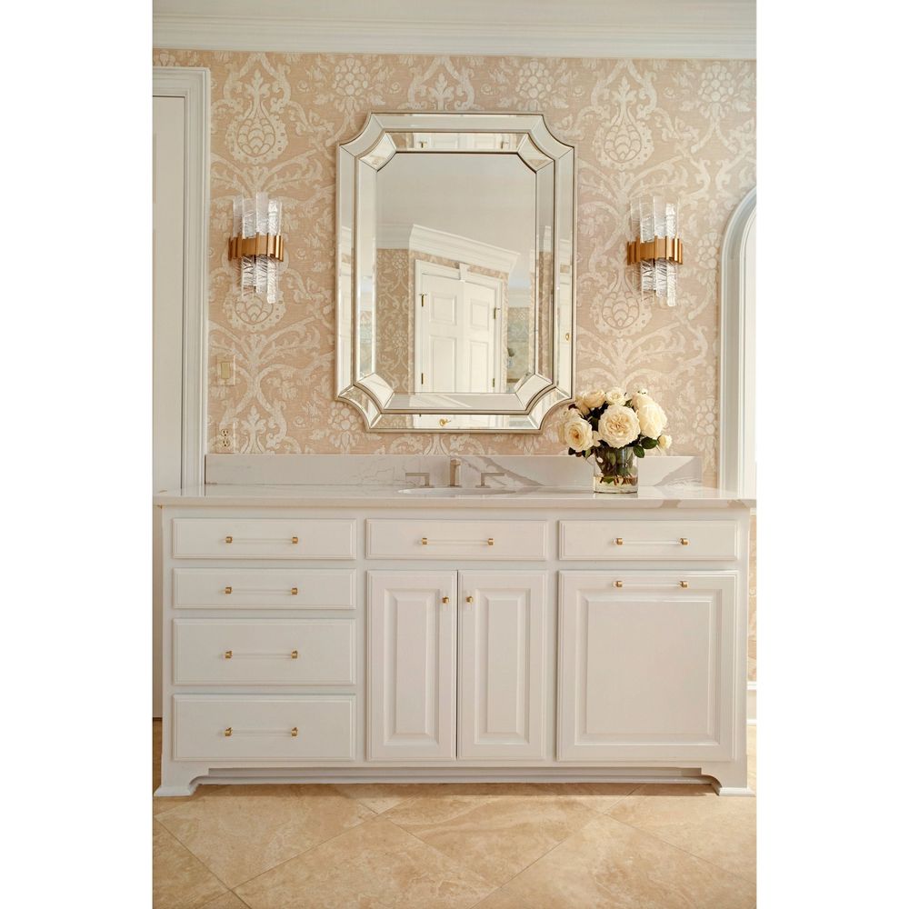 Additional view of Ciro Wall Sconce in clear and antique silver, featuring wall-mounting hardware.