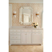 Additional view of Ciro Wall Sconce in clear and antique silver, featuring wall-mounting hardware.