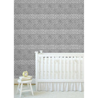Stitched Wallpaper, shown in light gray and soft beige with paper, nonwoven wallpaper, and wall-covering sheet goods.