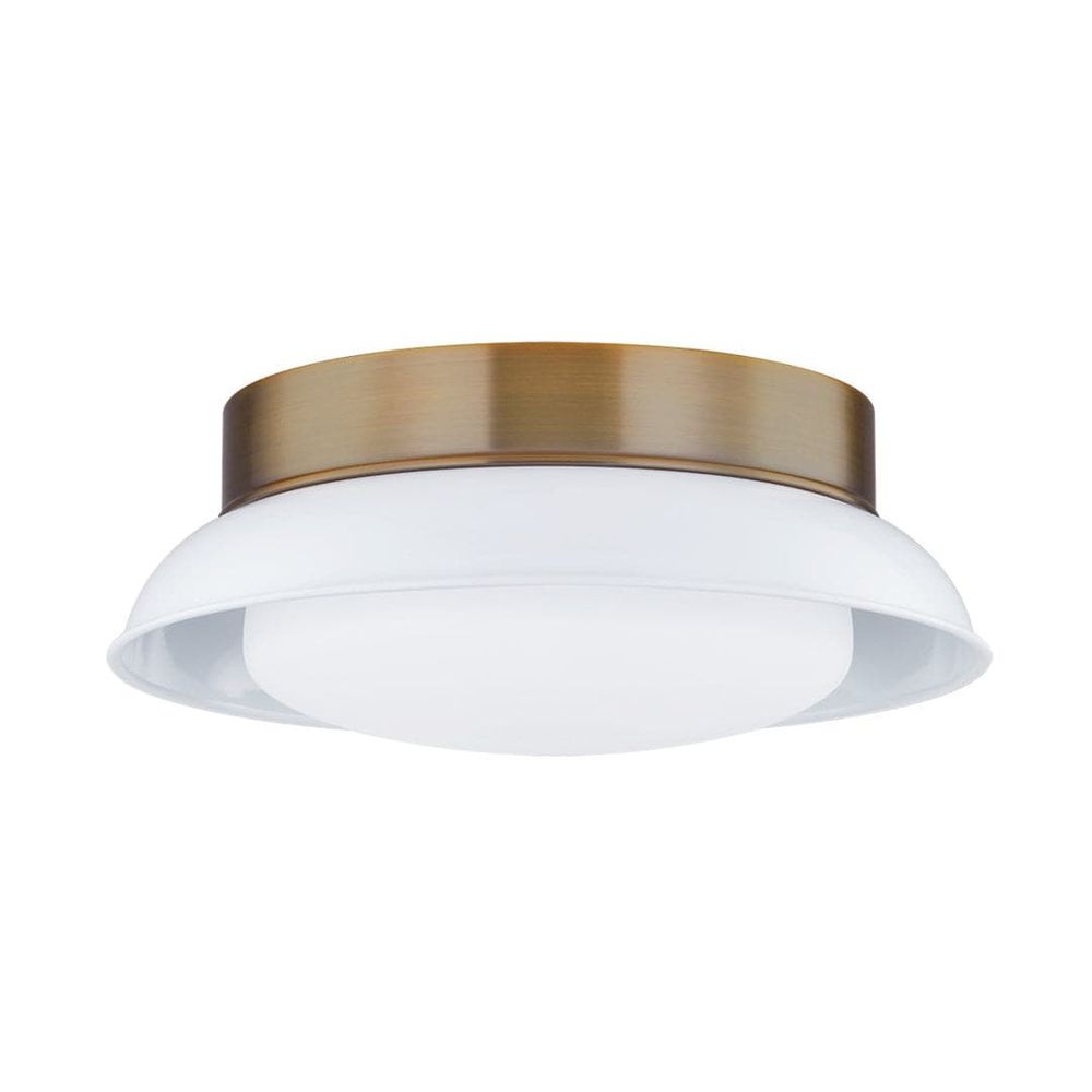 Alternate view of Arnie 2 Light Flush Mount, featuring glossy enamel finish, metal, glass, and a flush ceiling mount.