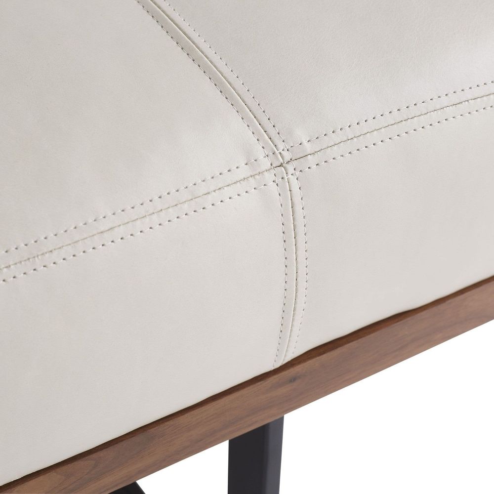 Rory Bench Ivory Leather