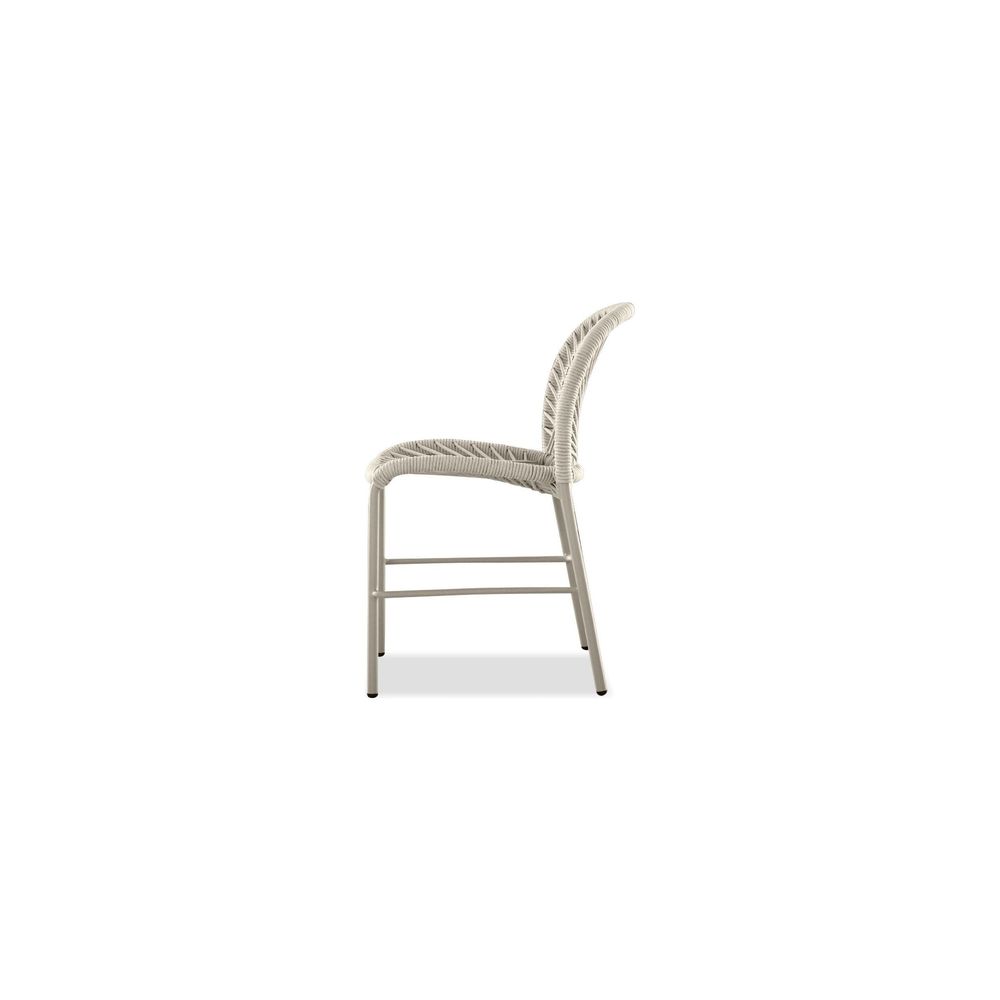 Additional view of Kamari Stackable Dining Chair Ivory Rope Taupe Powder Coater, Indoor-Outdoor 4/Box in ivory and taupe.