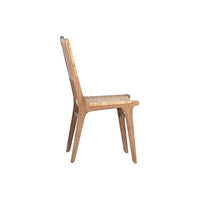 Alternate view of Emo Dining Chair, featuring solid wood, cane, and fixed four-leg base.