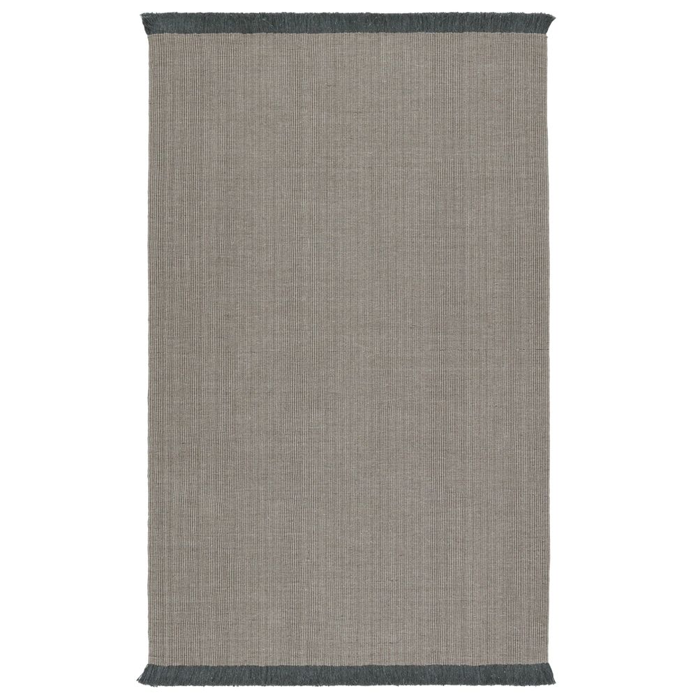 Elowen Solid Light Gray/ Dark Gray Area Rug (10'X14'), shown in light gray and taupe gray with woven textile and yarn.