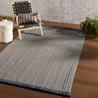 Elowen Solid Light Gray/ Dark Gray Runner Rug (2'6"X8')