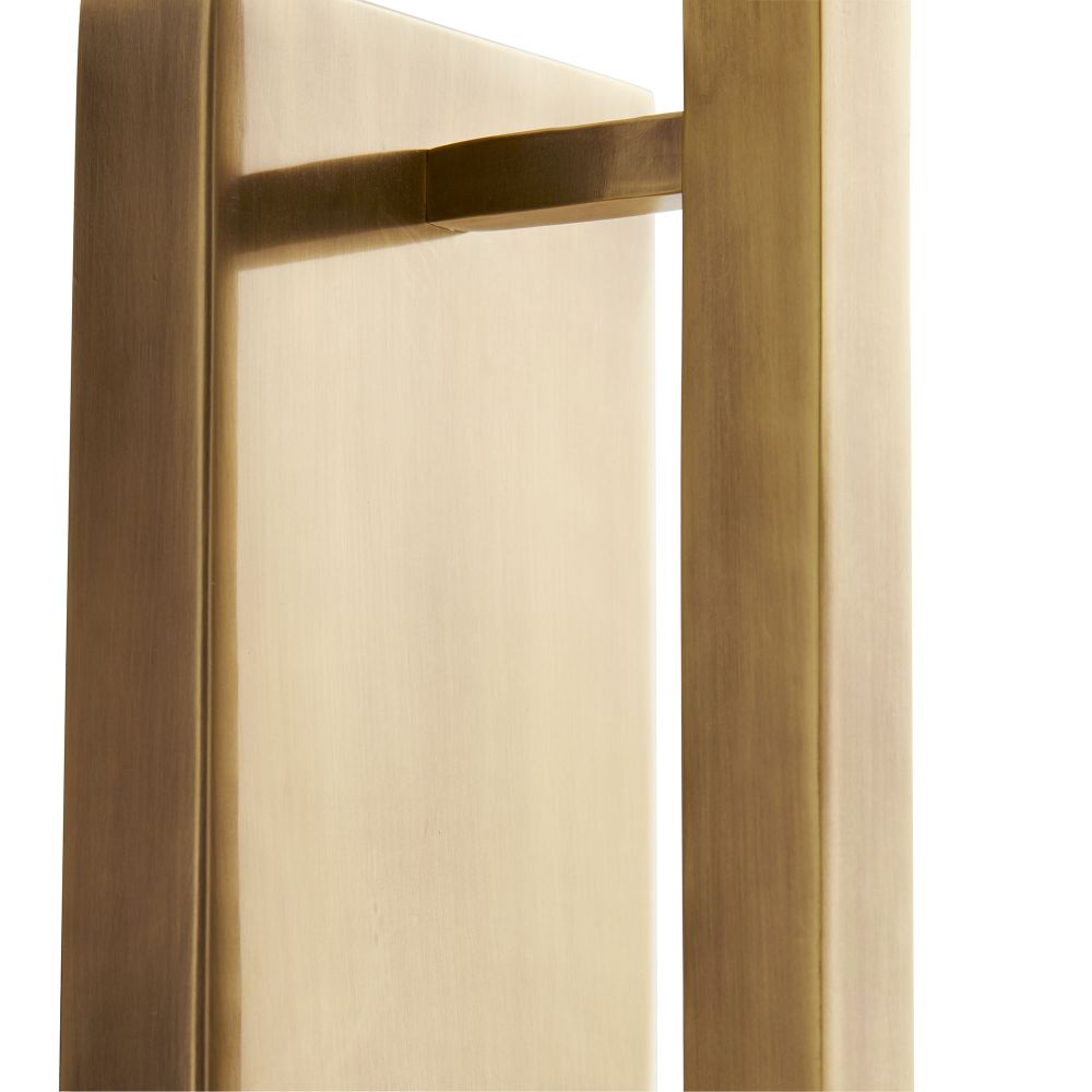 Additional view of Blaze Wall Light in gold and brass, featuring brushed finish and a wall-mounting rectangular backplate.