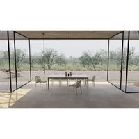 Cayman 94" Dining Table Travertino Ceramic , Powder Coated Taupe Legs / Indoor-Outdoor.