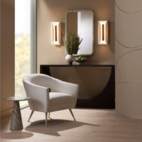 Alternate view of Waymark Sconce, featuring matte finish, wood, glass, and wall-mounted sconce.