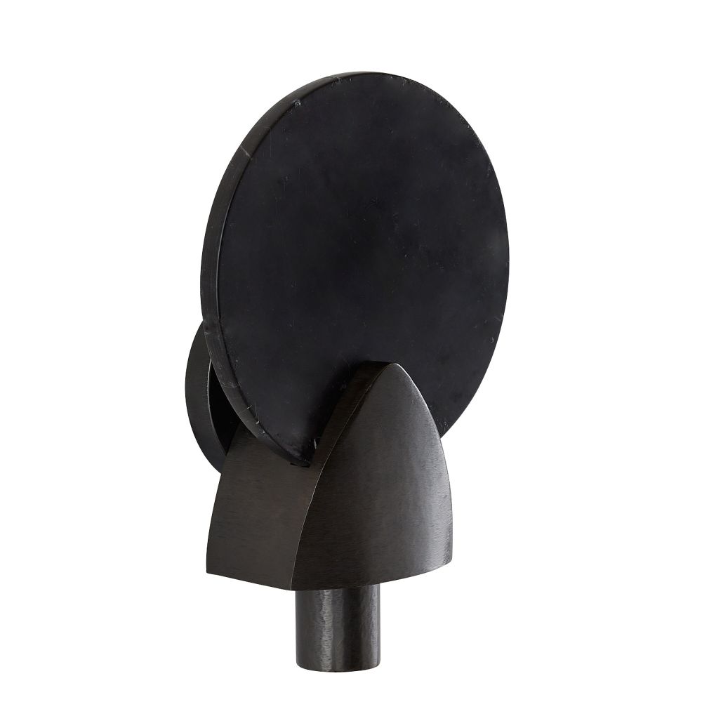 Alternate view of Clarence Sconce, featuring honed stone finish, marble, metal, and wall-mounting stem.
