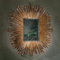 Additional view of Soleil Mirror in gold and silver, featuring metallic finish and wall-mounted mirror.