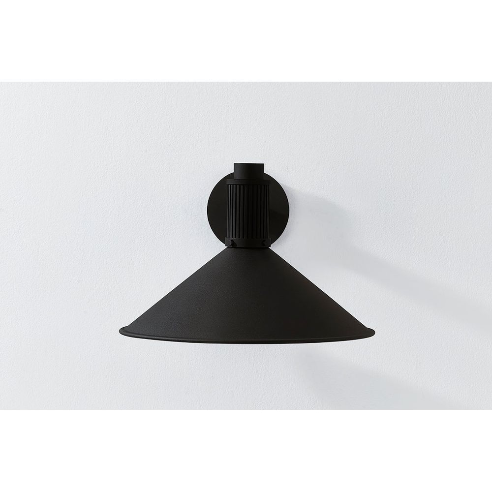 Alternate view of Elani Exterior Wall Sconce, featuring matte finish, metal, and a wall-mounting canopy.