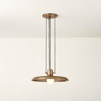 Additional view of Rainhill Pendant in brass and gold, featuring matte finish and a ceiling canopy mount.