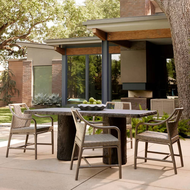 Alternate view of Briarhill Outdoor Dining Table in black and charcoal.