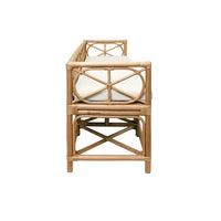 Decorative Bench With Performance Ivory Cushion In Rattan