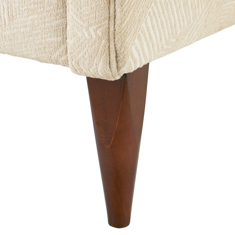 Vincent Sofa Textured Ivory Dark Walnut