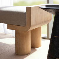Additional view of Bellini Bench in beige and natural light oak.