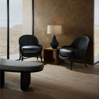 Additional view of Nayeli Bench in heathered gray and black.