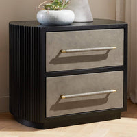 Alternate view of Liliana Side Table in black and taupe gray.