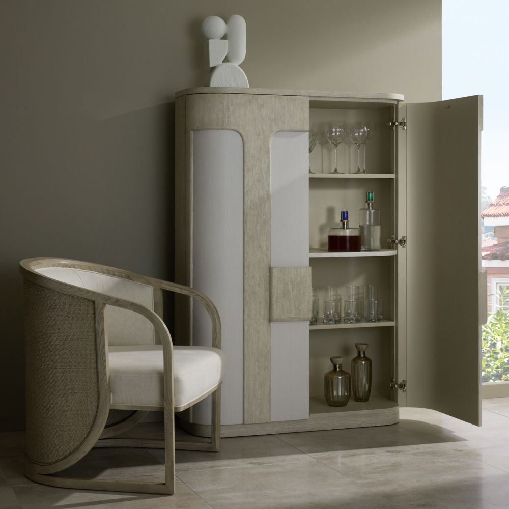 Additional view of Zayla Cabinet in light oak / bleached wood and off-white.
