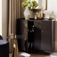 Alternate view of Tanner Cabinet in dark brown and espresso.