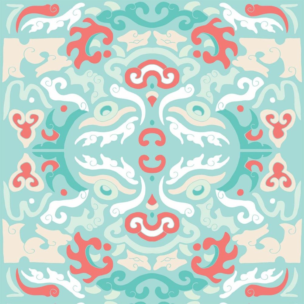 Foo You Looking At Wallpaper-Mitchell Black-MITCHB-WCJT2-CR-PM-10-Wall DecorPatterns Coral Reef-Premium Matte Paper-1-France and Son