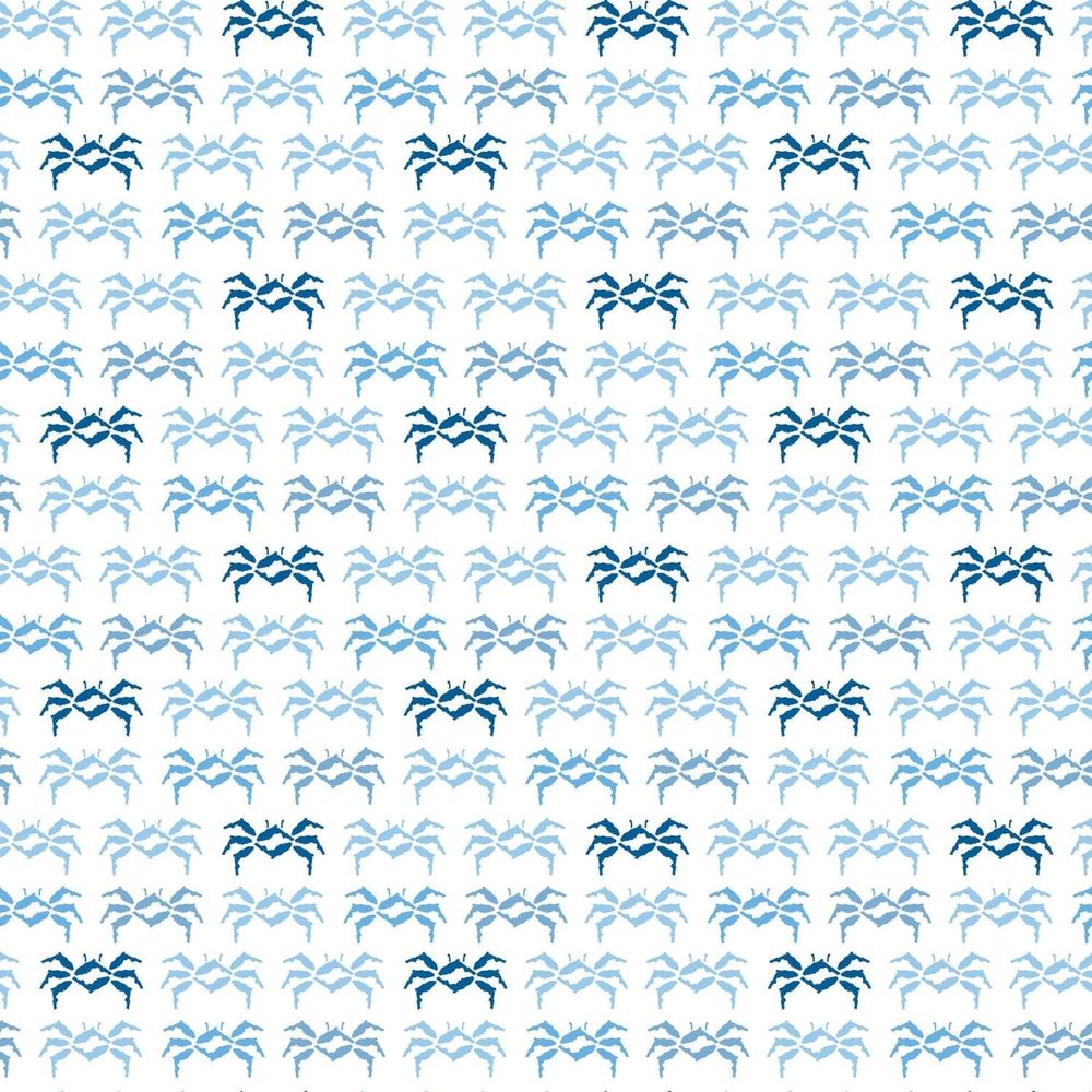 Florida Sand Crab Wallpaper-Mitchell Black-MITCHB-WCHH103-BL-PM-10-Wall DecorPatterns Blue-Premium Matte Paper-4-France and Son