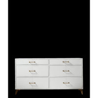 Berkeley Six Drawer Leather Wrapped Dresser - White