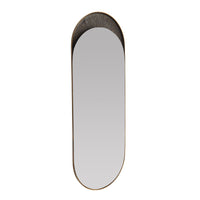 Additional view of Benicio Long Mirror, featuring textured hammered finish, metal, glass, and wall-mounting.
