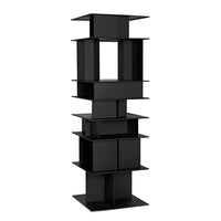 Pisa Shelf, shown in black with steel, iron, and multiple open shelving tiers.