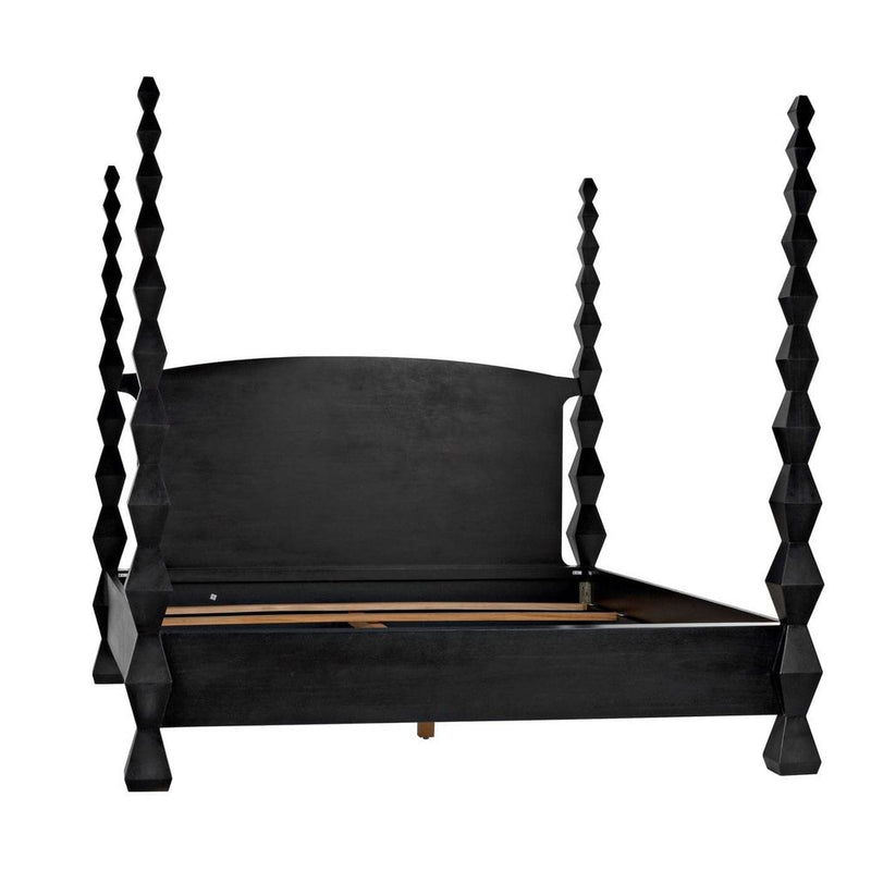 Alternate view of Brancusi Bed, featuring hand-rubbed finish, wood, and four-poster frame.
