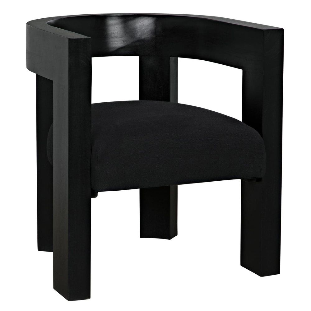 Alternate view of Eros Outdoor Lounge Chair, featuring wood, cotton fabric, and fixed integrated arms.