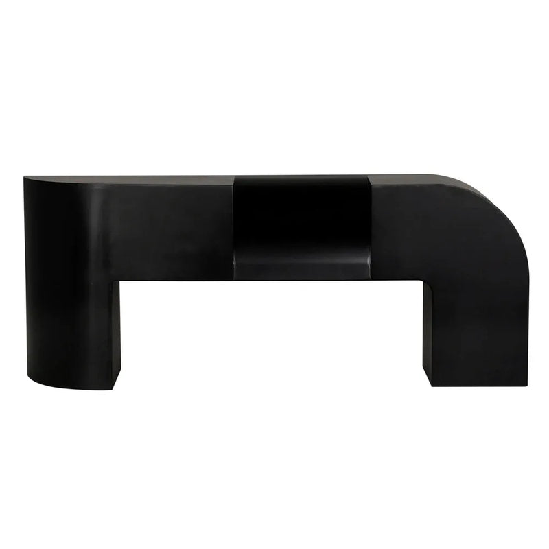 Alternate view of Crafter Console, featuring matte finish, iron, and a flat top surface.