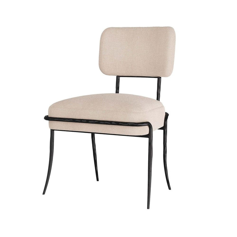 Alternate view of Bentley Chair, featuring matte finish, fabric, metal, and armless.