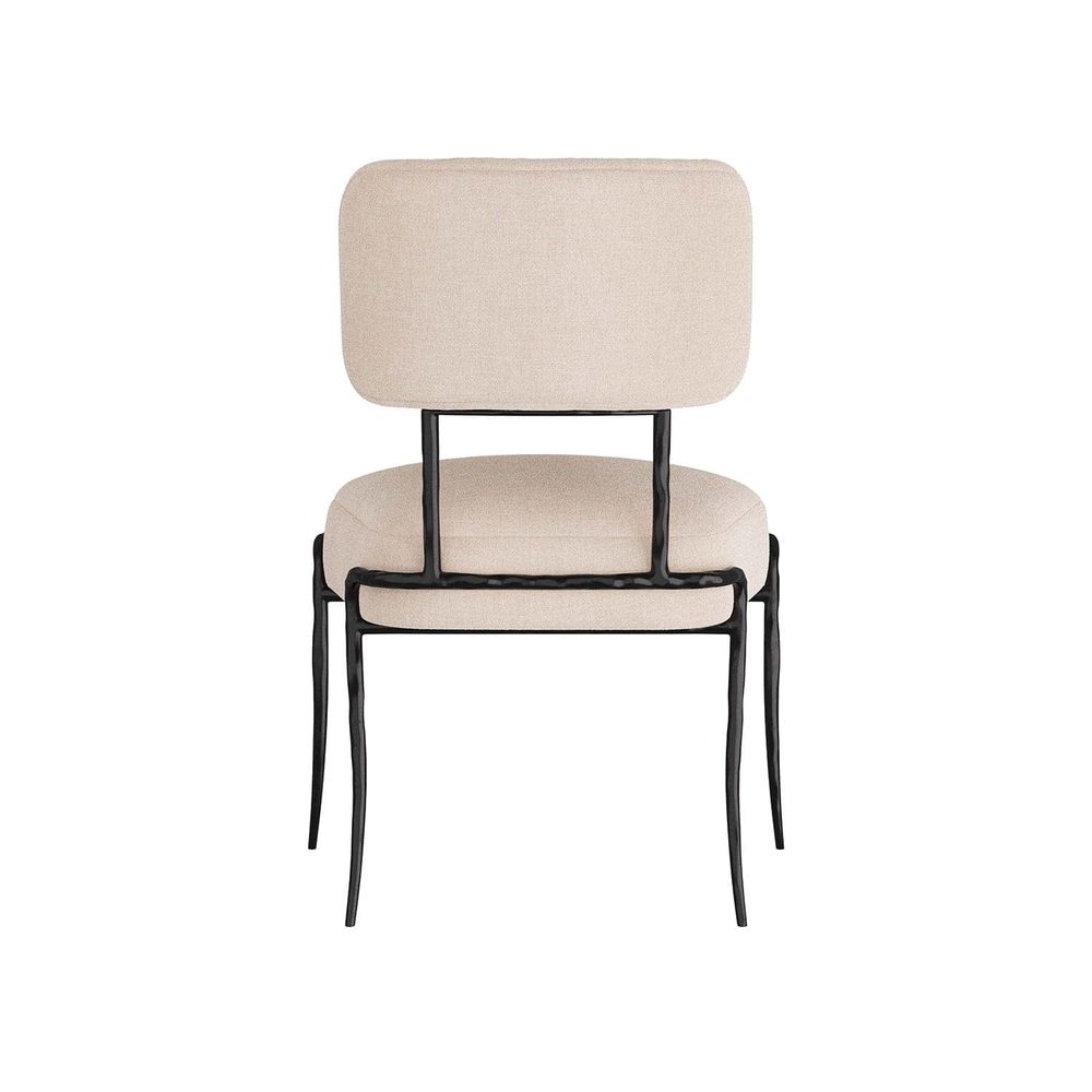 Additional view of Bentley Chair in beige and black, featuring matte finish and armless.