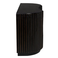 Additional view of Irene Dresser in black and gold, featuring hand-rubbed finish and four stacked drawers.