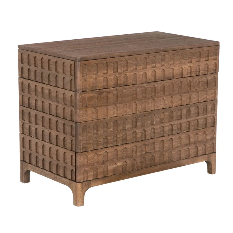 Alternate view of Regent Sideboard, featuring matte finish, wood, metal drawer slides, and four full-extension drawers.