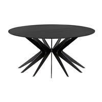 Spider Coffee Table, shown in black with iron, metal, and fixed sculptural starburst base.