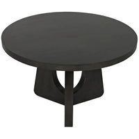 Alternate view of Nobuko Dining Table, featuring matte stain, wood, mahogany, and a round dining surface.