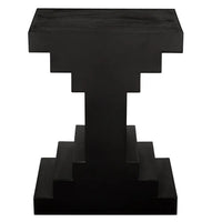 Melbourne Side Table, shown in black with wood and a flat rectangular top surface.