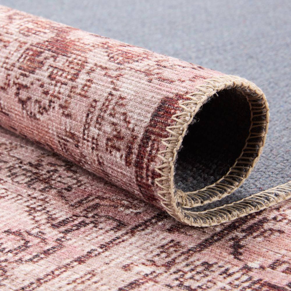 Rosenheim Lester + Berxley Medallion Rose/ Maroon Runner Rug (2'6"X10')