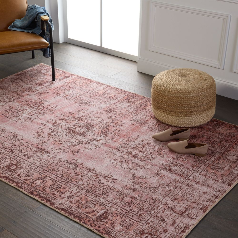 Rosenheim Lester + Berxley Medallion Rose/ Maroon Runner Rug (2'6"X10')