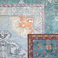 Rosenheim Lester + Zenora Medallion Sky Blue/ Silver Runner Rug (2'6"X10')