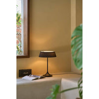 Additional view of HALO Table Lamp in black and copper, featuring metallic copper interior and corded electric table lamp.