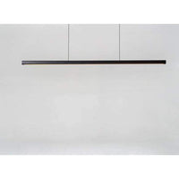 Alternate view of Mumu Linear Pendant XL, featuring metal, wood, and ceiling-suspended pendant.