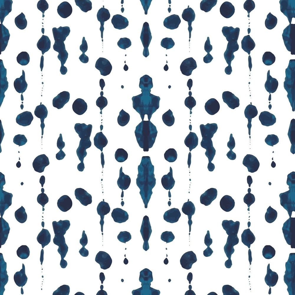 Boho Rain Wallpaper-Mitchell Black-MITCHB-WC-BB-IB-I-PM-10-Wall DecorPatterns Indigo-Premium Matte Paper-5-France and Son