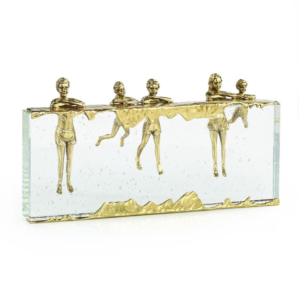 Alternate view of Aquatic Fun Sculpture in gold and clear.