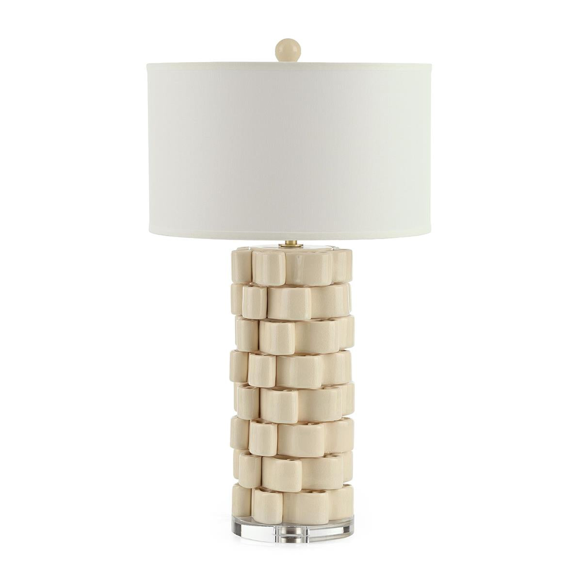 Alternate view of Rolling Breeze Table Lamp, featuring glossy glaze finish, glazed ceramic, crystal, and a table lamp base.