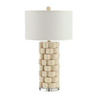 Alternate view of Rolling Breeze Table Lamp, featuring glossy glaze finish, glazed ceramic, crystal, and a table lamp base.